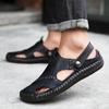 Herren Sommersandalen aus echtem Leder für den Außenbereich, leicht, römisch, große Größen 38-48, Wanderschuhe für Herren, weich, rutschfest, lässige Sandalen