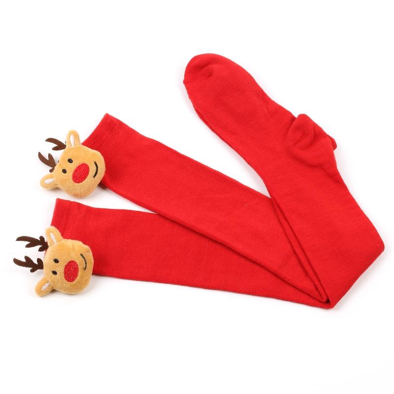 Damen Weihnachten Overknee Lange Socken Niedlich 3D Plüsch Hirsch Elch Gestreifter Druck Oberschenkelhohe Strümpfe Feiertagsparty Strumpfwaren