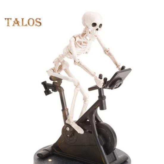 Rotoped Animatronic Skeleton Figurka Halloween Pryskyřice Cyklistika Fitness Kolo Lebka Socha Socha Domácí Kancelář Dekorace Na Stolní Ornament