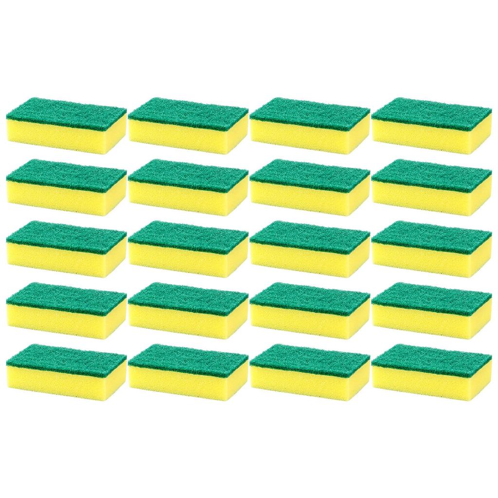 20Pcs Magic Cleaning Sponges Double-Sided Reusable Sponge Wipes Pan Pot Dishwashing Scouring Brush Kitchen Cleaning Tools