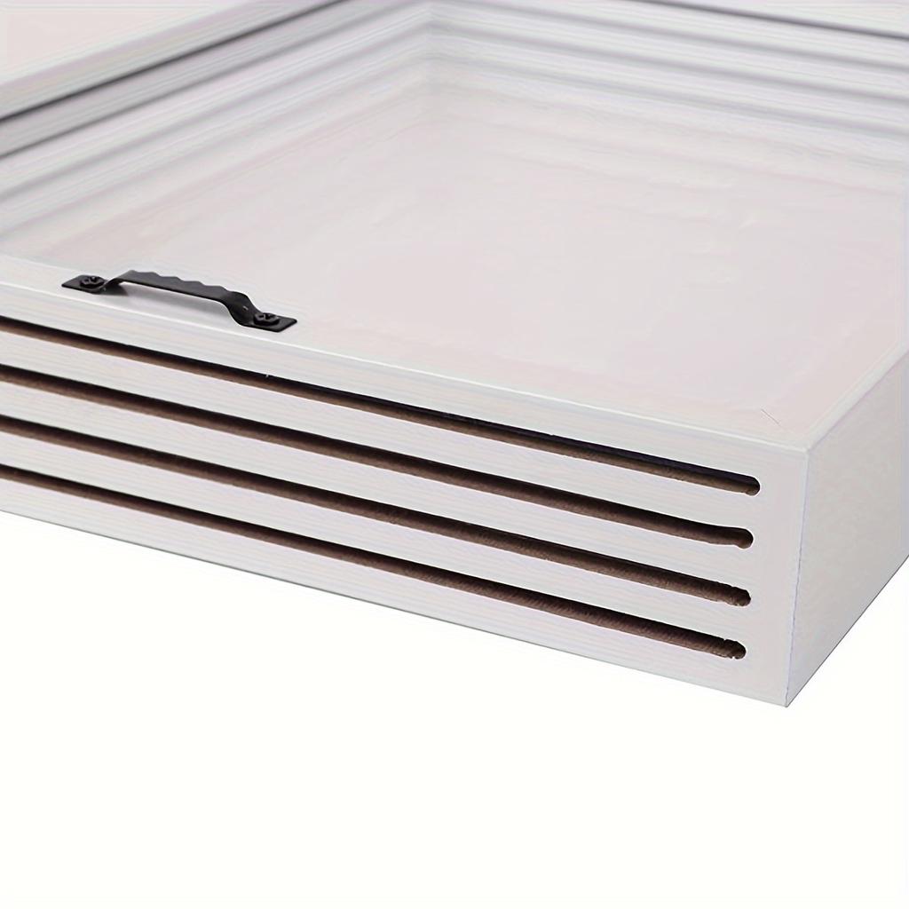 Wooden Shadow Box Display Box Home Decoration with Transparent Four Layer Hand Print Design