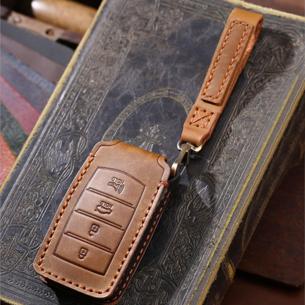 Leather For Hyundai Genesis - G70 G80 G90 Car Key Case Cover Shell Fob Holder Auto Keychain Protector Accessories