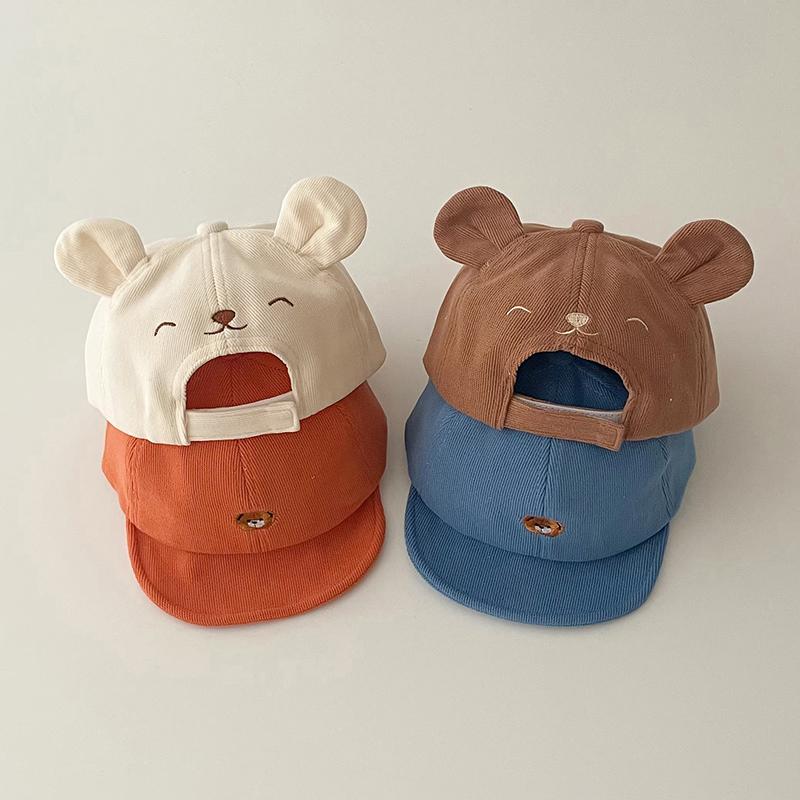 Cartoon Bear Baseball Cap for Infants and Toddlers - Breathable Cotton with Sun Protection