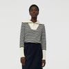 GOELIA Women's Striped Lapel Knit Sweater