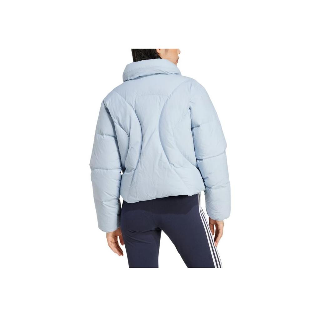 Adidas FW24 Crop Down Series Water-Resistant Warm Sports Casual Cotton Jacket Women Jacket Blue JG5933