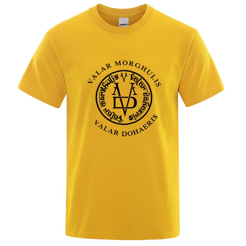 Valar Morghulis & Valar Dohaeris Tshirt Hip Hop Casual T-Shirt Men Short Sleeve 2023 Summer Brand T Shirt Casual Harajuku Tops