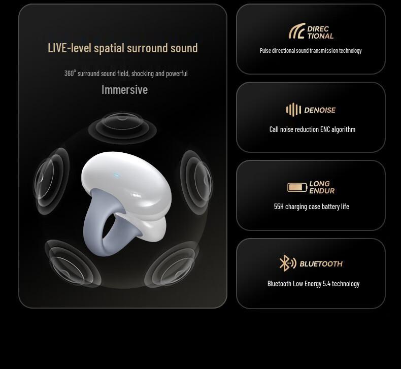 Biaz Burmester Bone Conduction Bluetooth Earphones: Wireless Open-Ear E-sports Music Clip-on