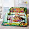 Dora Explorer Personalized Name Blanket Multi-purpose Customizable Blanket Soft & Cozy for Picnics Living Room Livingroom Bedding Ideal for All Season