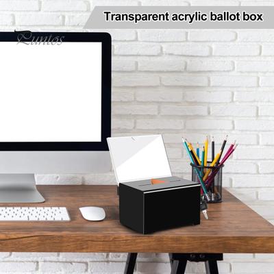 Boîte de dons en acrylique avec serrure, grande capacité, haute résistance, résistante aux chocs, légère, boîte de vote scolaire, boîte à suggestions