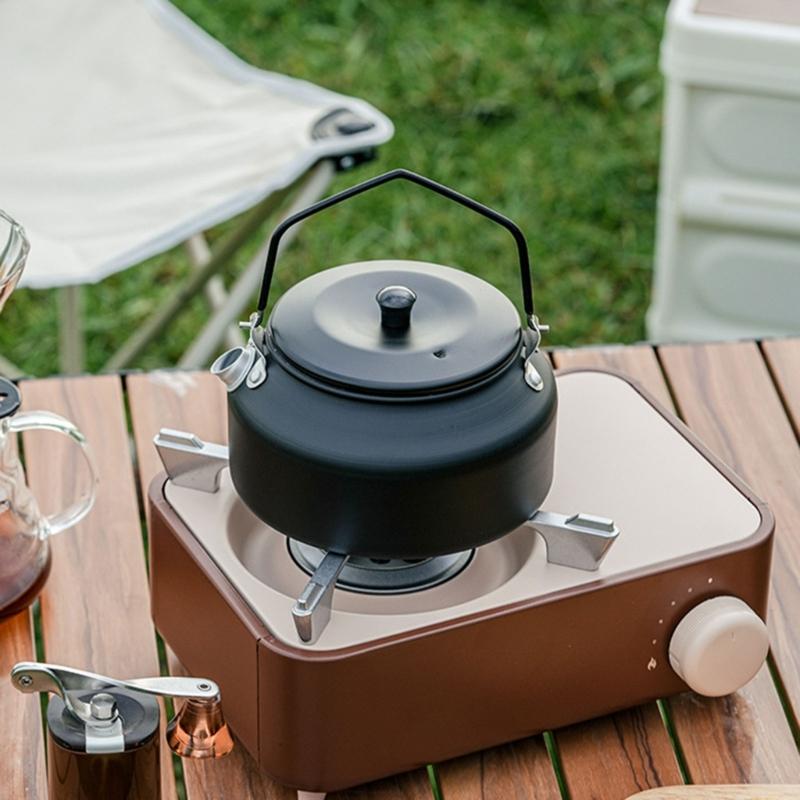 1100ml Outdoor Camping Kettle Whistling Teas Kettle Aluminum  Teapot Light Weight Portable Coffee Pots for Stovetop