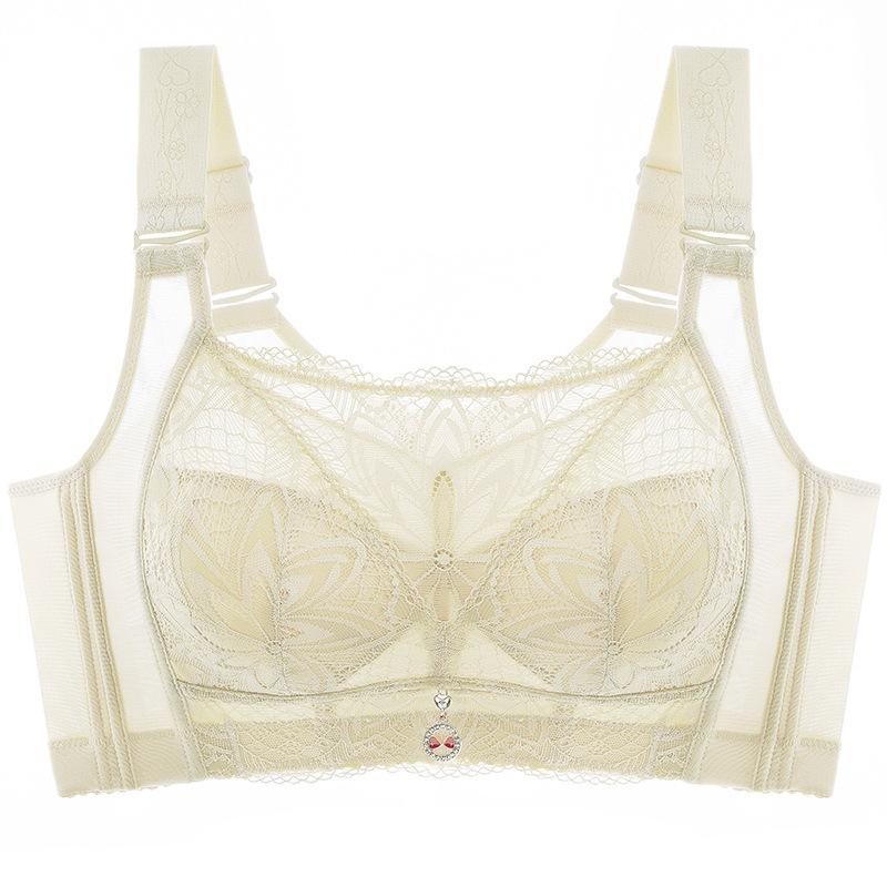 

Бюстгальтер большого размера Красивый бюстгальтер на спине Летний антипровисающий бюстгальтер без стальных колец Сборка регулирующий тонкий бюстгальтер 44/100E белый