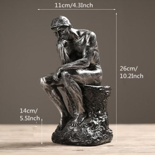 26cm Resin Sandstone Thinkers Statue Retro Creative People Ornaments Home Decorations Accessories Handmade Crafts Gifts
