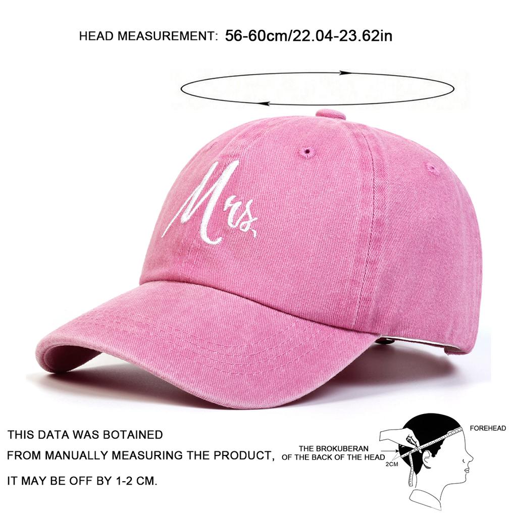 Unisex MR Letter Embroidery Wash Baseball Caps Spring and Autumn Outdoor Adjustable Casual Hats Sunscreen Hat