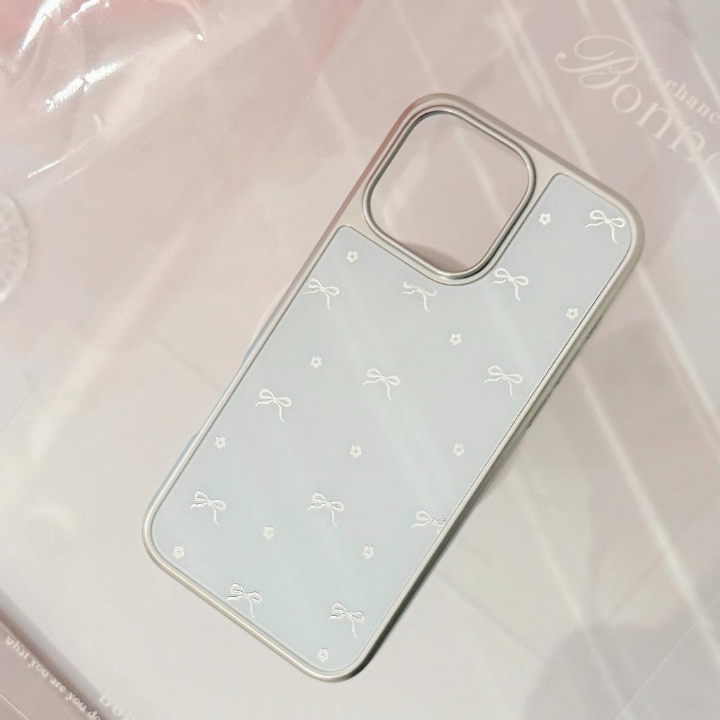Gilt for Apple 16pro Max Mobile Phone Case for IPhone17 Electroplated Bow 14 Small Fresh for Huawei P70