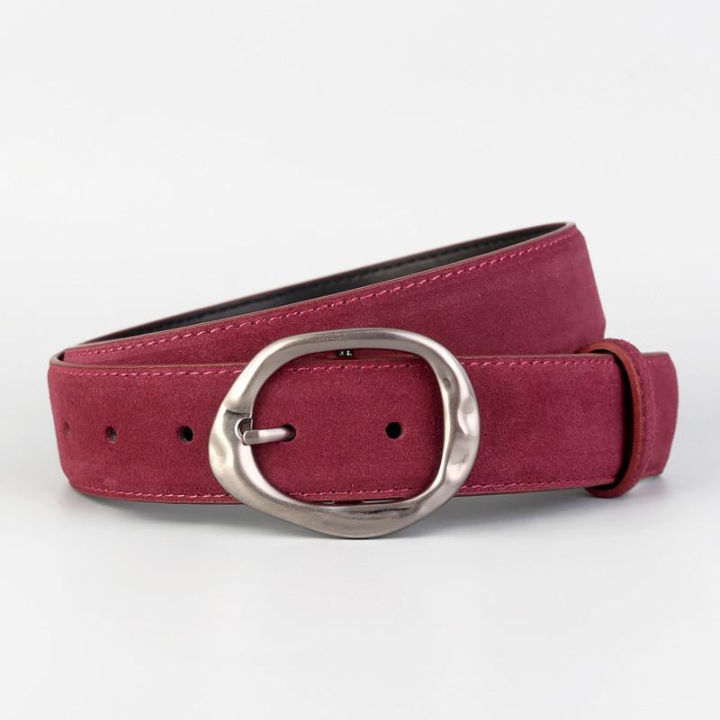 

Fashion Leather Belt For Women With Alloy Buckle For Casual And Work Wear Angora Red