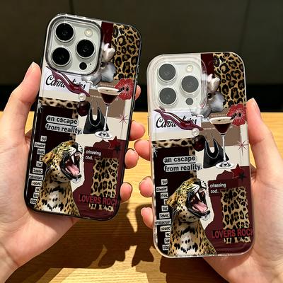 Leopard Print Collage Phone Case For Iphone 17 Air 16 15 14 Pro 13 12 11 Pro Max 16 Plus Shockproof Silicone Cover