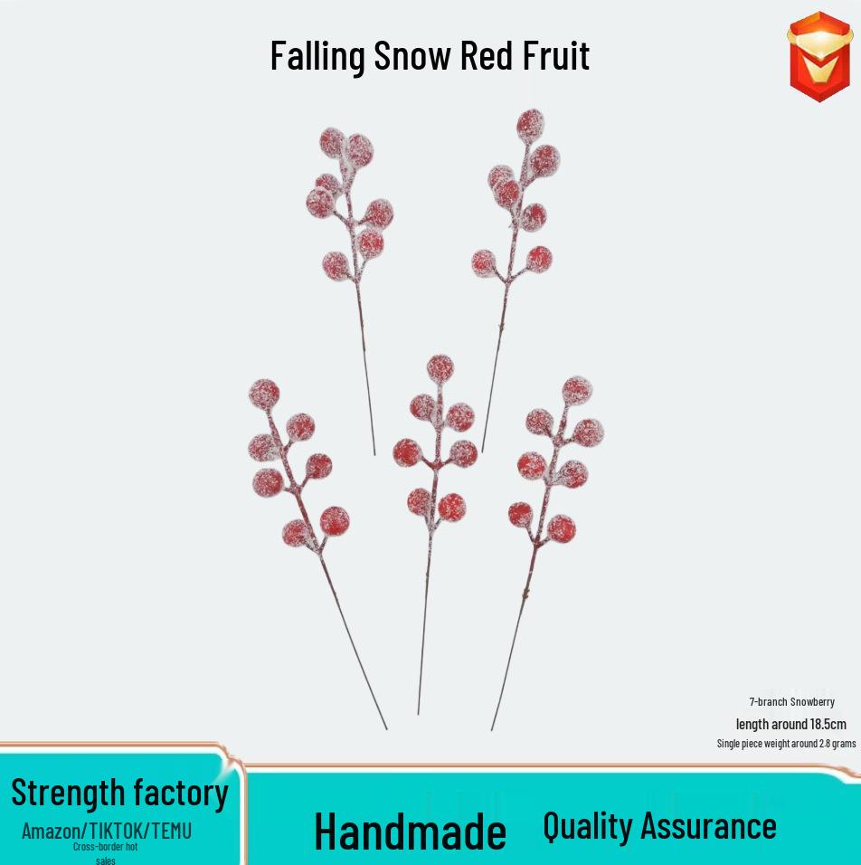 Frosted Snow Money Plant Arrangement with Holly Berries - Nordic Christmas Decoration