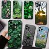Lucky Four-Leaf Clover Phone Case Silicone Soft For IPhone 17 16 15 14 13 12 11 X XR Plus Pro Max Plus