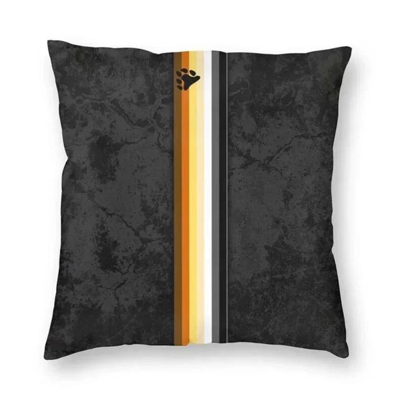 Rainbow Bear Paw LGBT Print Pillow Cover Gay Pride Rainbow Flag Cushion Cover  for Living Room Home Decor