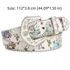 Retro Flower Floral Belt Korean Style Y2K Girl PU Leather Waistband Jeans Trouser Decor All-match Retro Waistband Party