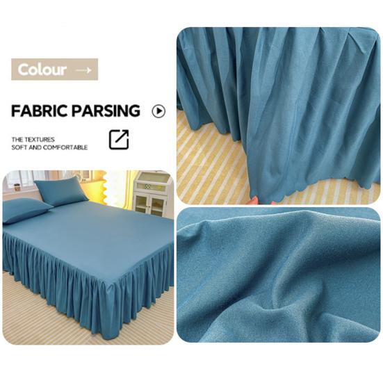 Ruffled Bed Skirt King Size Bed Skirt with Platform Queen Size Wrinkle-Free Fade Resistant Bed Skirt for Bedroom Hotel Women Men