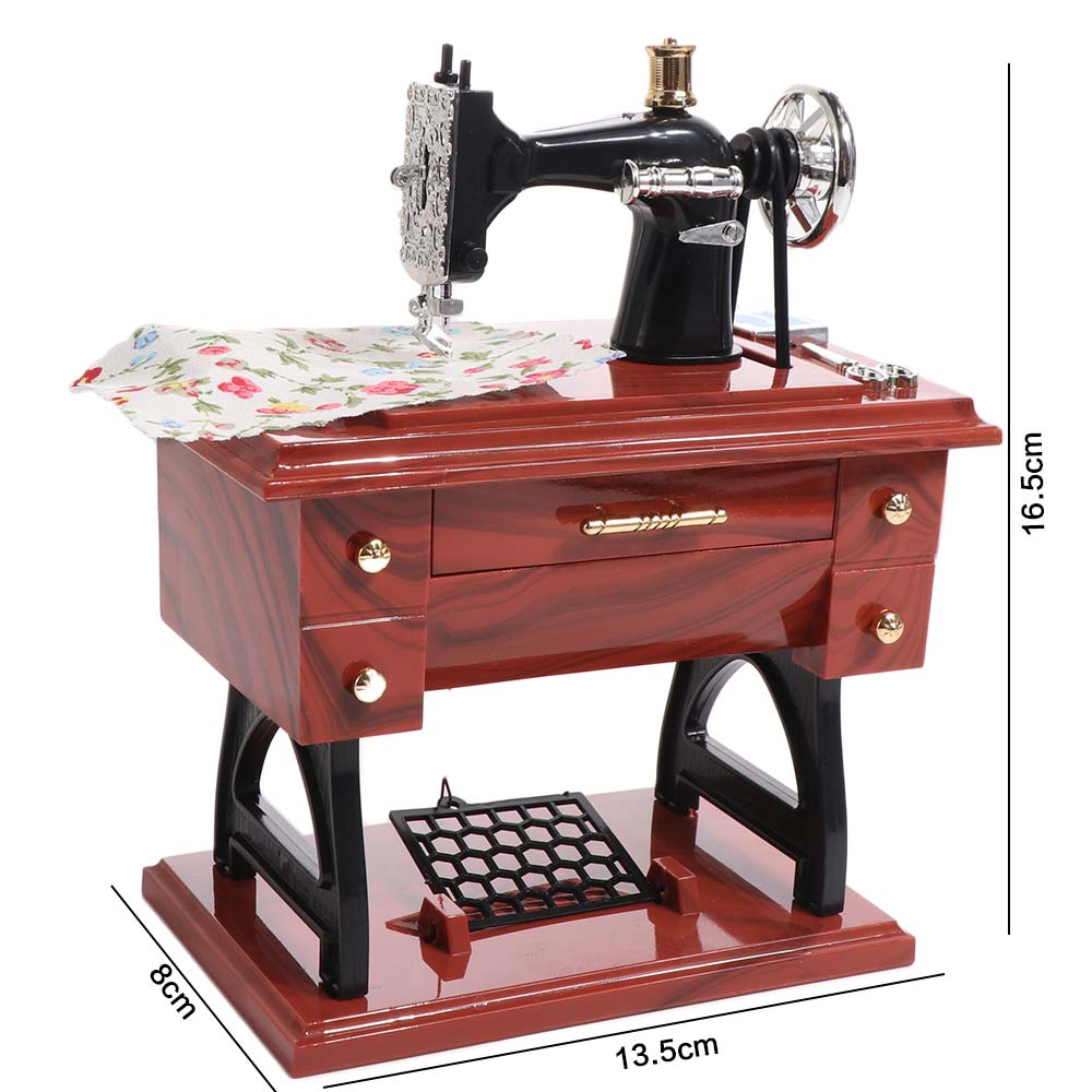 Vintage Dollhouse Sewing Machine Hand-Crank Music Box Dollhouses Miniatures  Dollhouse Accessories
