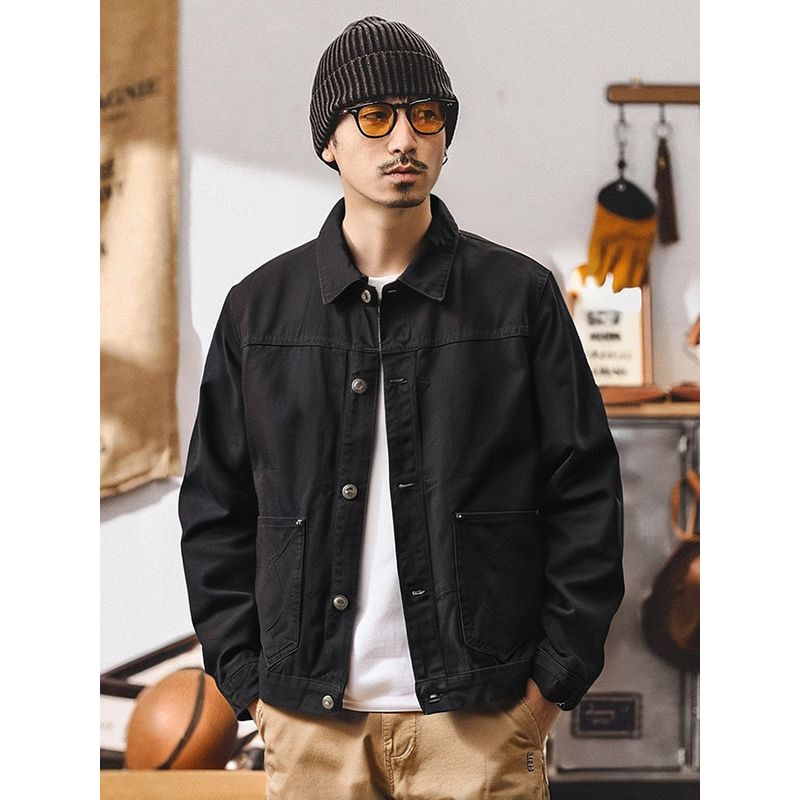Ameijaji American Retro Pure Cotton Heavyweight Tough Guy Workwear Jacket Men's Autumn and Winter Foreign Trade Men's Short Jacket