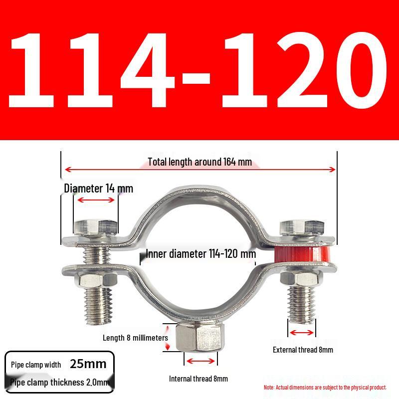 Stainless Steel Pipe Clamp Bracket with M8 Nut for Cable and Gas Pipes