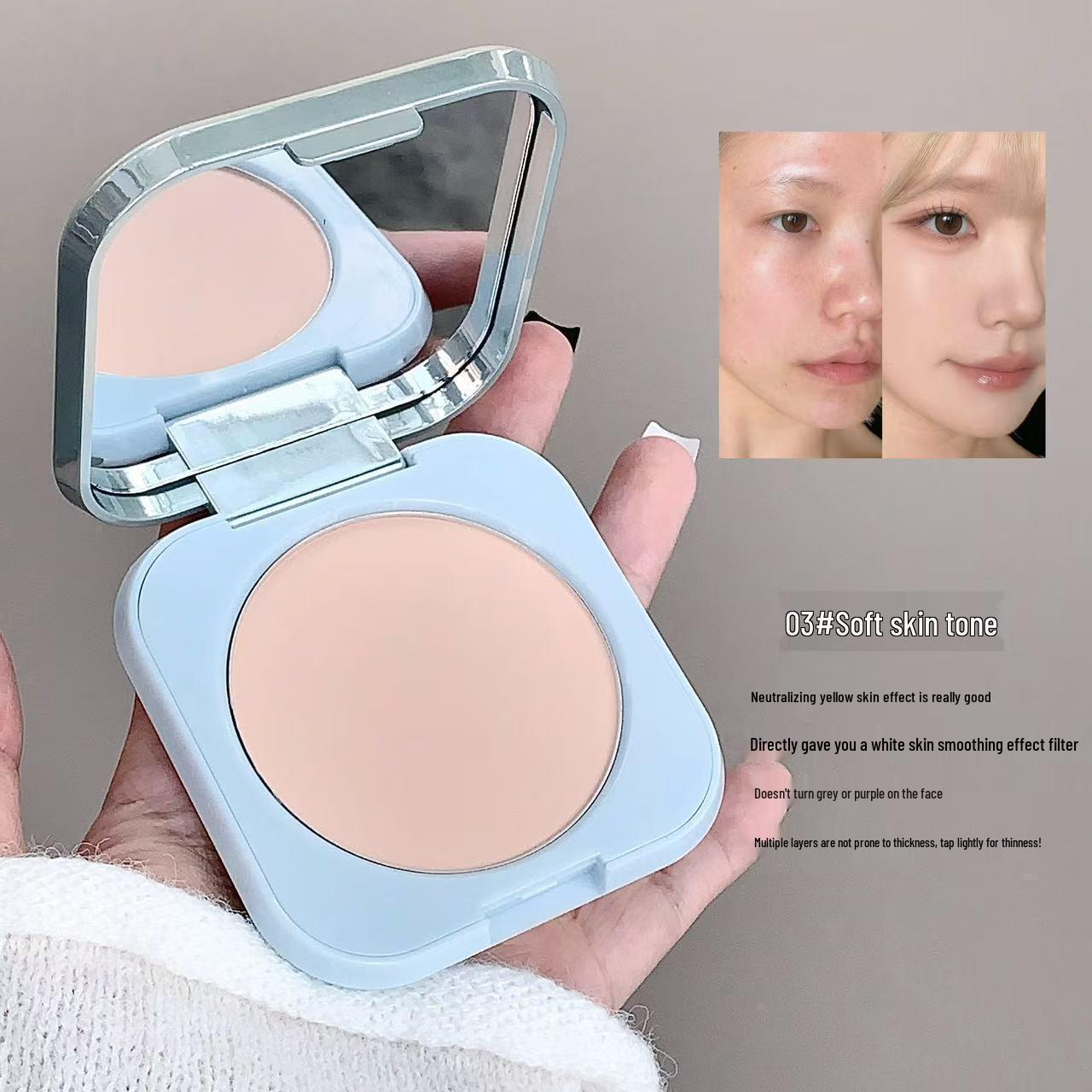 

Kobeleen Оживляющая легкая фиксирующая пудра-компакт с пуховкой - Натуральная тонирующая рассыпчатая пудра.