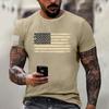 Men's Fashion Casual Short Sleeve Round Neck Independence Day Flag T-Shirt Top