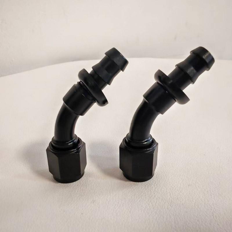 ZG Aluminum Alloy Material 0/45/90/180 Degree Push Lock Hose Fitting AN4 -- AN12 Push-On Barb Fuel Oil Coolant Hose Connector