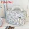Cotton Corduroy Makeup Bag With Floral Pattern And Breathable Design For Daily Use