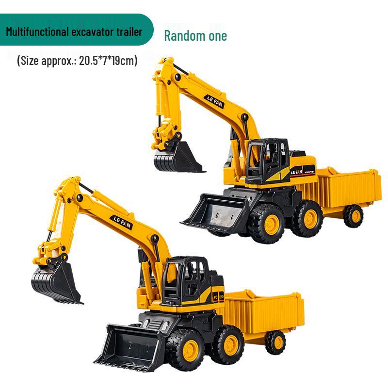 Eylemsizlik Mühendislik Aracı için Damperli Kova ve Forklift Durdurma Arabası Modeli ile Çocuk İtmeli Ekskavatör Oyuncağı.