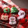 Christmas Cat Toys for Holiday Toy, Soft Plush Santa Claus Snowman Elk Tree Skin Friendly Chew Bite Interactive Pet Enrichment Toy Indoor Cats Stuffed