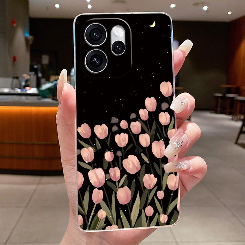 For OPPO Reno 15F 5G Case CPH2801 Clear Fashion Butterfly Flower Soft TPU Silicone Cover For OPPO Reno15 F Reno 15 FS Phone Case