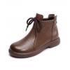 Winter leather soft-soled soft-faced mother cotton shoes with velvet warm heels medium and short boots