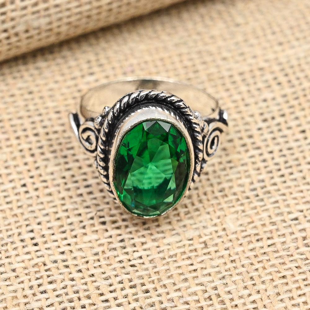 Chrome Diopside Gemstone Jewelry Handmade 925 Sterling Silver Ring For Wedding Gift