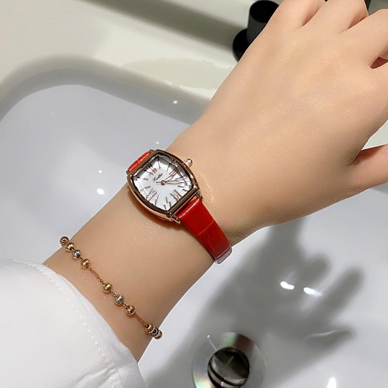 Stylish And Simple Temperament Rose Gold Steel Belt Roman Scale Watch Women S Personalized Watch Women S Leather Strap