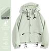 Womens Short Outdoor 3-in-1 Waterproof Windproof Jacket With Fleece Liner Hiking Camping Travel