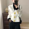Luxusný návrhár s výstrihom do V Pletený sveter sveter Kabát Dámske topy Móda Elegantný elegantný jarné jesenné oblečenie Y2k oblečenie