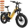 Rower Elektryczny Cyrusher Kommoda Pro 20" Opony Fat 250W Silnik Pełne Zawieszenie Dorosły Rower Elektryczny 52V 20AH Podwójny Hamulec Hydrauliczny Maksymalne Obciążenie 150Kg