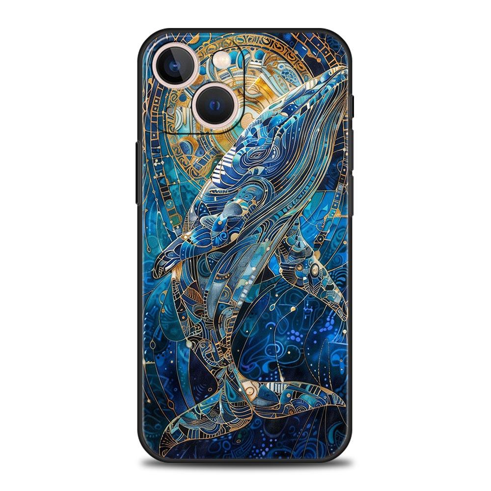 

Blue Ocean Fish Phone Case Cover for iPhone 17 16 15 14 13 12 Pro Max 11 Pro Max 17 AIR Plus Shockproof Soft TPU Shell Funda Bag iPhone 15 Pro