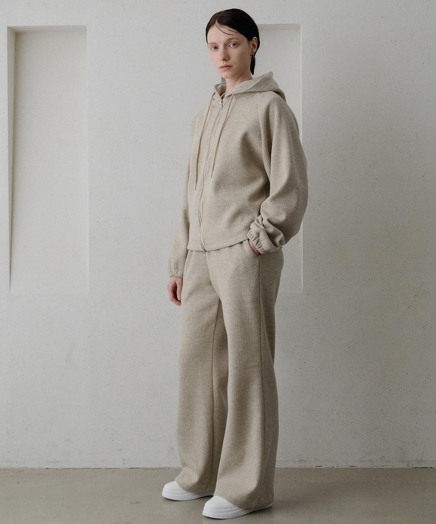 Bibyseob Knit Zip-Up Hoodie Beige [T54]