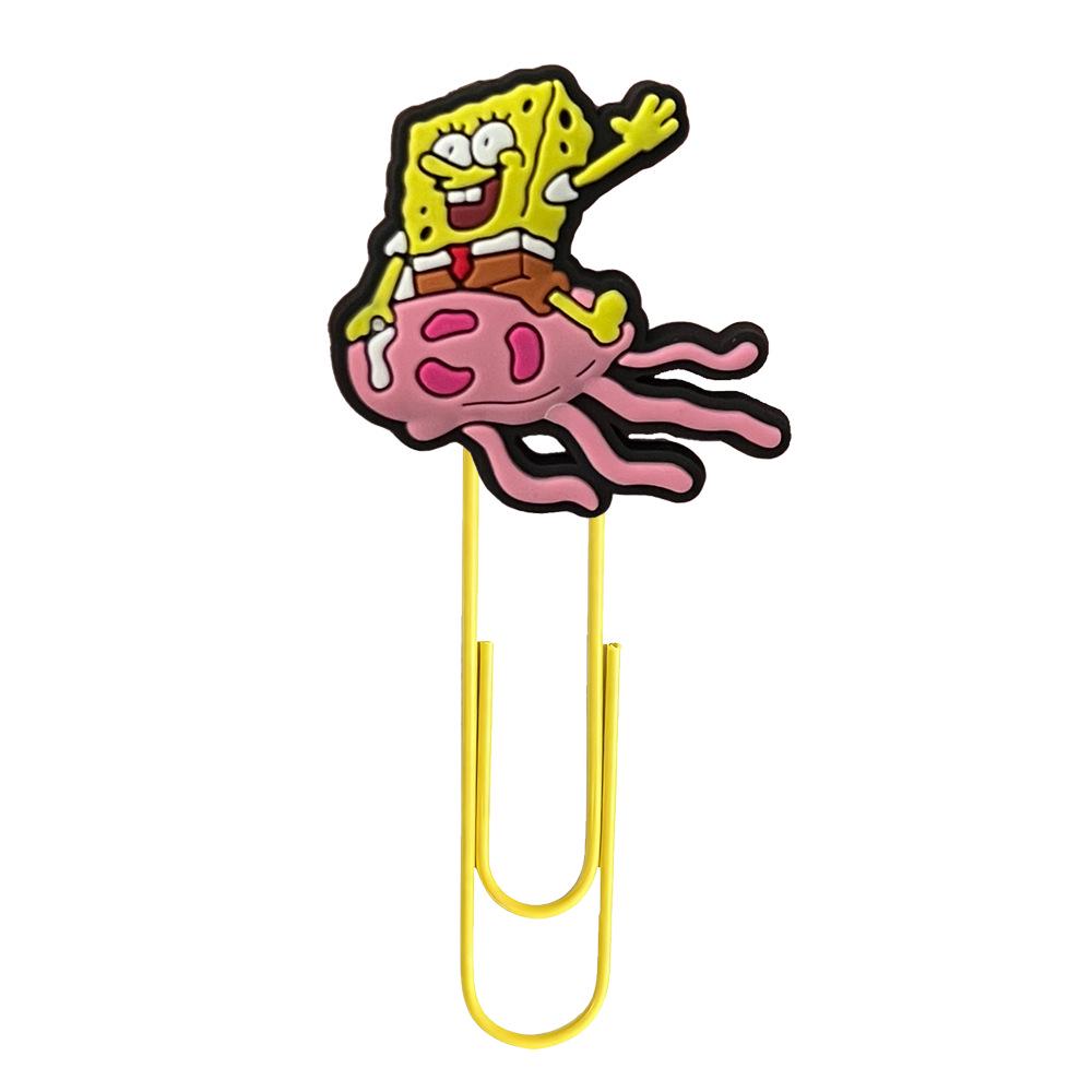 SpongeBob PVC Cartoon U-Shaped Cute Paperclip Bookmarks - Office Supplies
