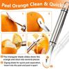 Long Handle Stainless Steel Orange Peeler Lemon Peeler Easy To Peel Tool Fruit Zesters Kitchen Accessories Kitchen Gadgets