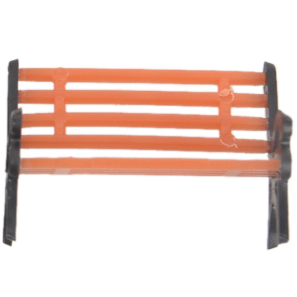 T02C!10Pcs Plastic Model Park Bench Model Landscape 1:50 With Black Arm