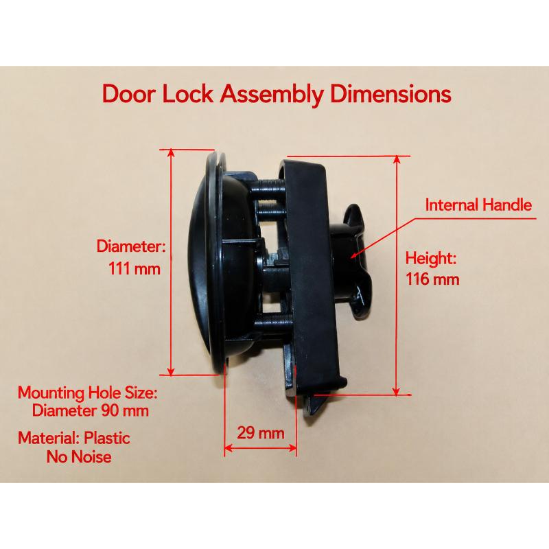 RV Special Bathroom Round Door Lock, Exterior Door Lock Accessories, Modified Compartment & Middle Door Lock