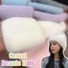 Thickened Knitted Cap Keep Warm Beanie Hats Casual Hooded Hat  Outdoor