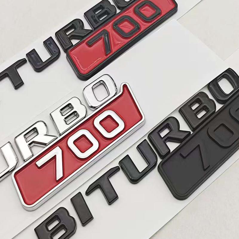 3D ABS Car Styling Logo BITURBO 700 Badge Fender Side Sticker Emblem Decals For Mercedes Benz AMG BITURBO 700 Auto Accessories