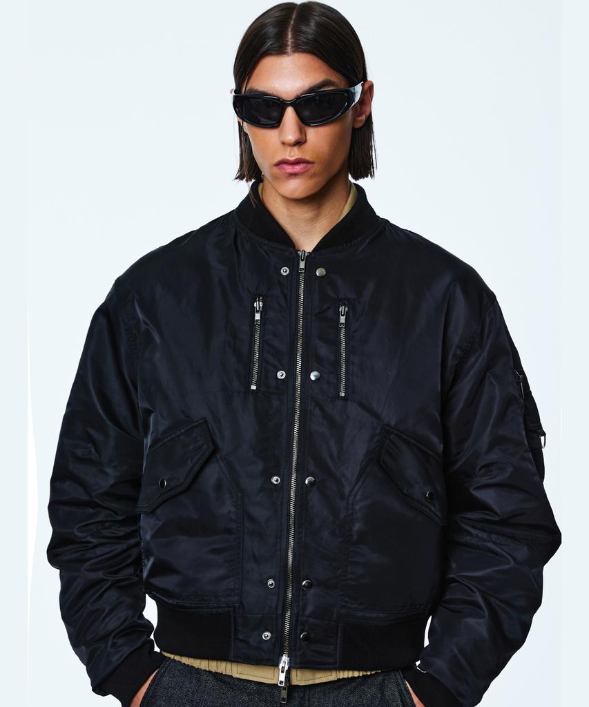 Eyeunderstand Flight Ma-1 Utility Jacket (Black)